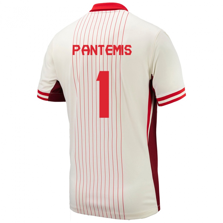 Hombre Camiseta Canadá James Pantemis #1 Blanco 2ª Equipación 24-26 La Camisa Chile