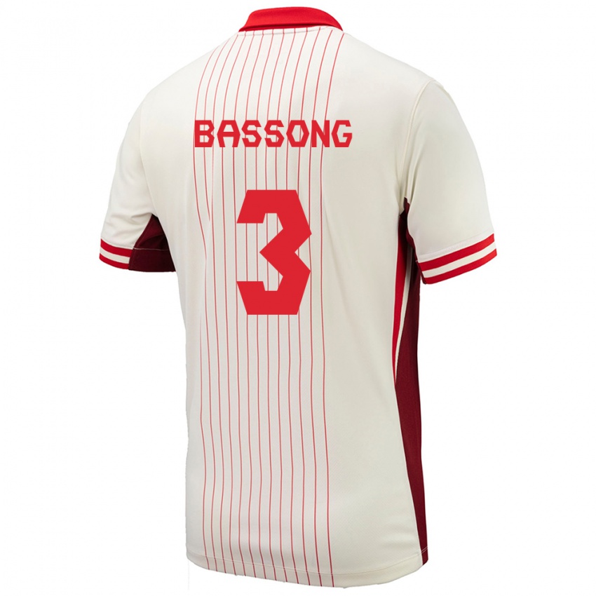 Hombre Camiseta Canadá Zorhan Bassong #3 Blanco 2ª Equipación 24-26 La Camisa Chile