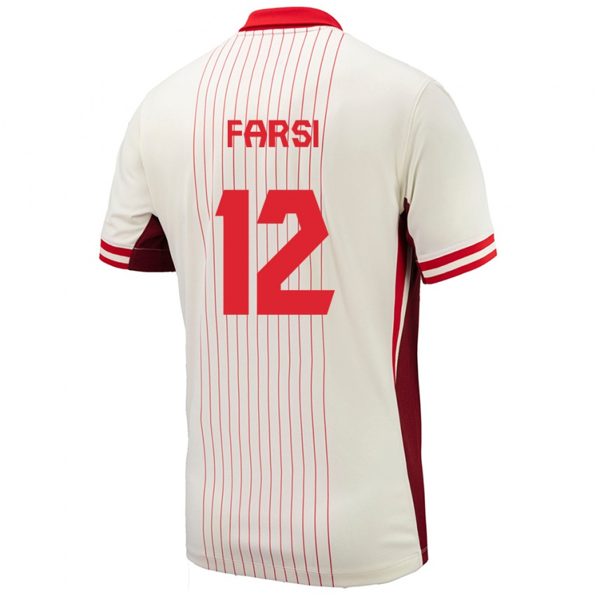 Hombre Camiseta Canadá Mohamed Farsi #12 Blanco 2ª Equipación 24-26 La Camisa Chile