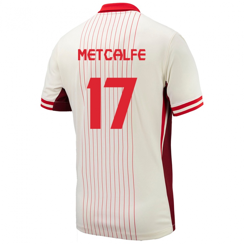 Hombre Camiseta Canadá Patrick Metcalfe #17 Blanco 2ª Equipación 24-26 La Camisa Chile