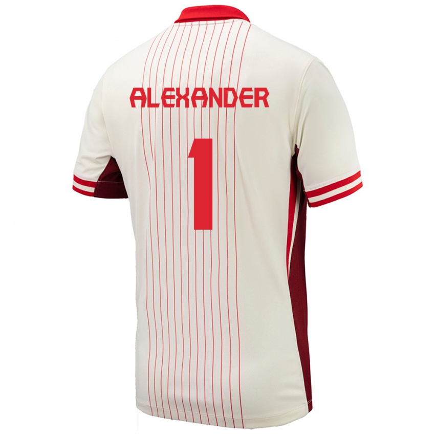 Hombre Camiseta Canadá Ben Alexander #1 Blanco 2ª Equipación 24-26 La Camisa Chile