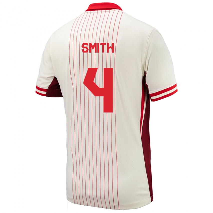 Hombre Camiseta Canadá Justin Smith #4 Blanco 2ª Equipación 24-26 La Camisa Chile