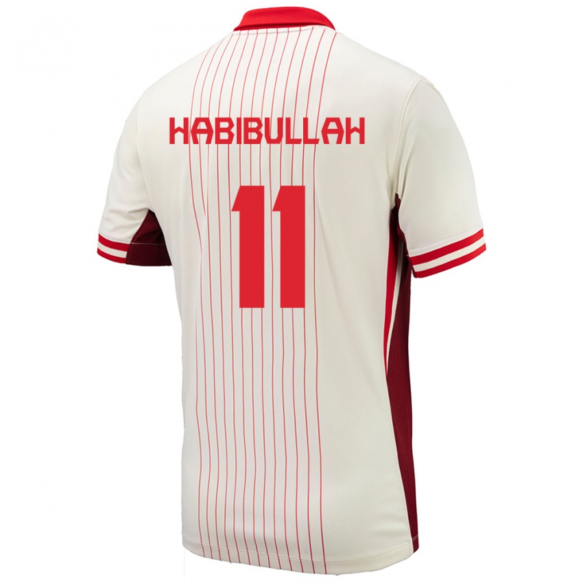 Hombre Camiseta Canadá Kamron Habibullah #11 Blanco 2ª Equipación 24-26 La Camisa Chile