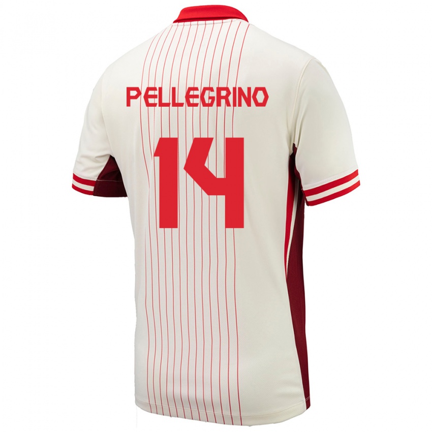 Hombre Camiseta Canadá Gabriel Pellegrino #14 Blanco 2ª Equipación 24-26 La Camisa Chile