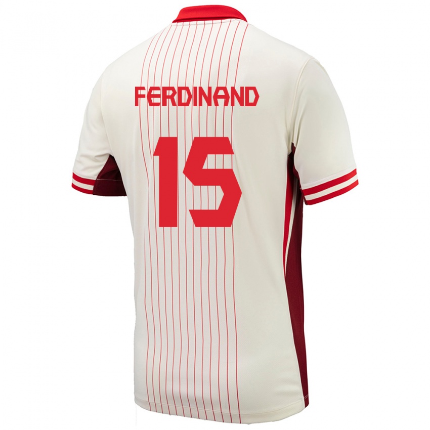 Hombre Camiseta Canadá Keesean Ferdinand #15 Blanco 2ª Equipación 24-26 La Camisa Chile