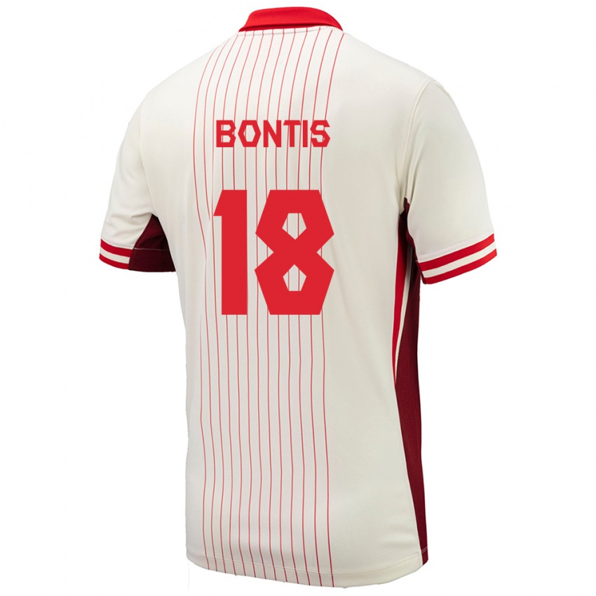 Hombre Camiseta Canadá Dino Bontis #18 Blanco 2ª Equipación 24-26 La Camisa Chile