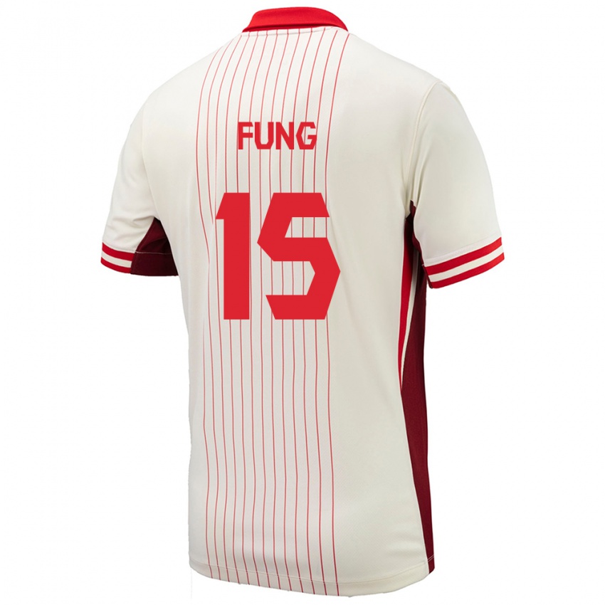 Hombre Camiseta Canadá Victor Fung #15 Blanco 2ª Equipación 24-26 La Camisa Chile