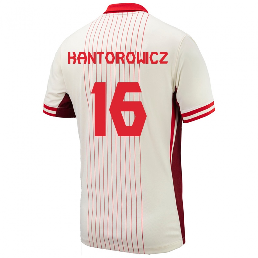 Hombre Camiseta Canadá Dominic Kantorowicz #16 Blanco 2ª Equipación 24-26 La Camisa Chile