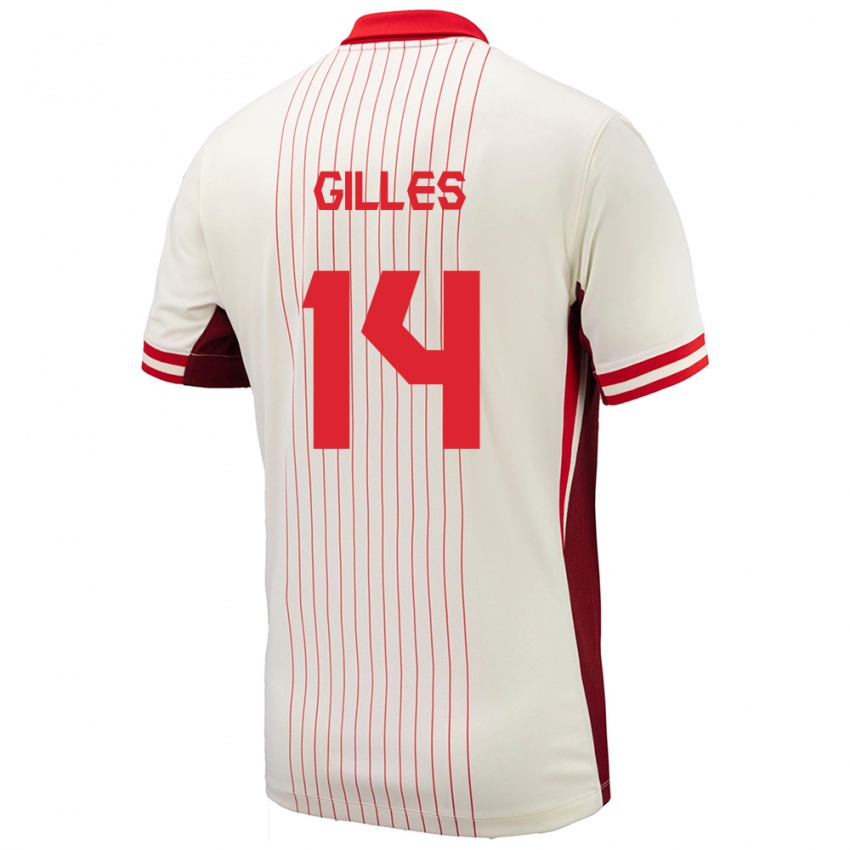 Hombre Camiseta Canadá Vanessa Gilles #14 Blanco 2ª Equipación 24-26 La Camisa Chile