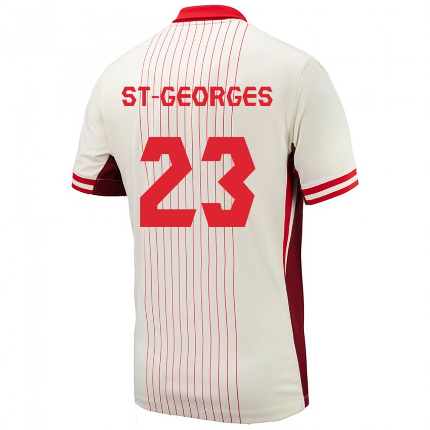 Hombre Camiseta Canadá Bianca St Georges #23 Blanco 2ª Equipación 24-26 La Camisa Chile