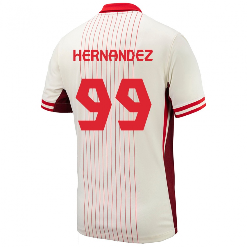 Hombre Camiseta Canadá Jeneva Hernandez Gray #99 Blanco 2ª Equipación 24-26 La Camisa Chile