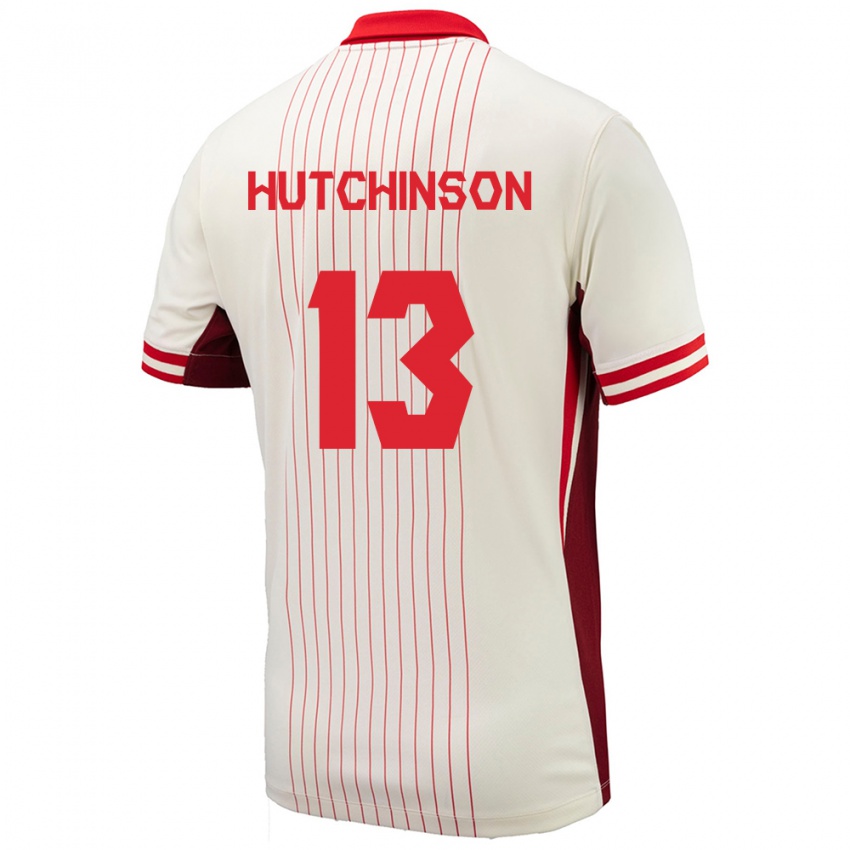 Hombre Camiseta Canadá Atiba Hutchinson #13 Blanco 2ª Equipación 24-26 La Camisa Chile