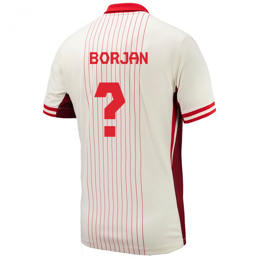 Hombre Camiseta Canadá Nikola Borjan #0 Blanco 2ª Equipación 24-26 La Camisa Chile