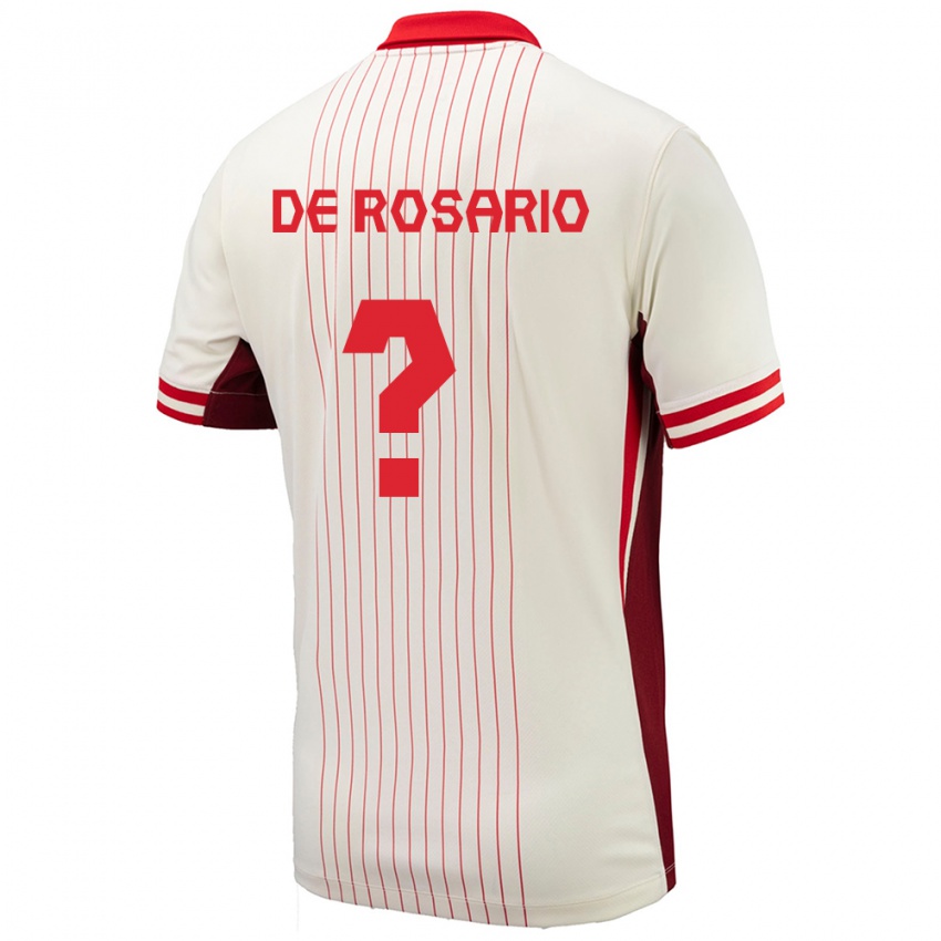 Hombre Camiseta Canadá Adisa De Rosario #0 Blanco 2ª Equipación 24-26 La Camisa Chile