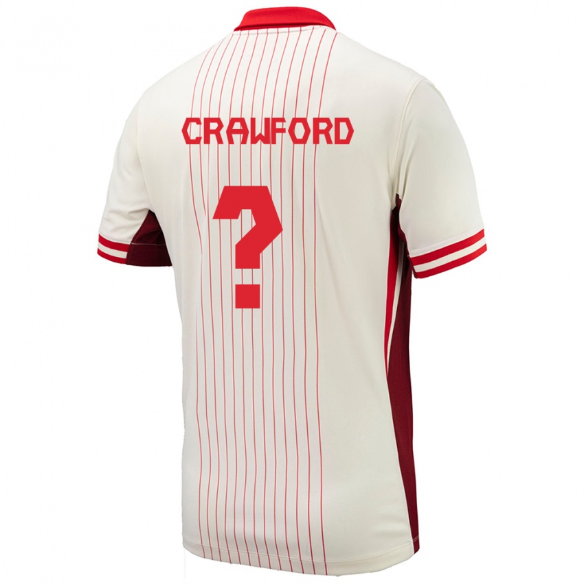 Hombre Camiseta Canadá Tyler Crawford #0 Blanco 2ª Equipación 24-26 La Camisa Chile