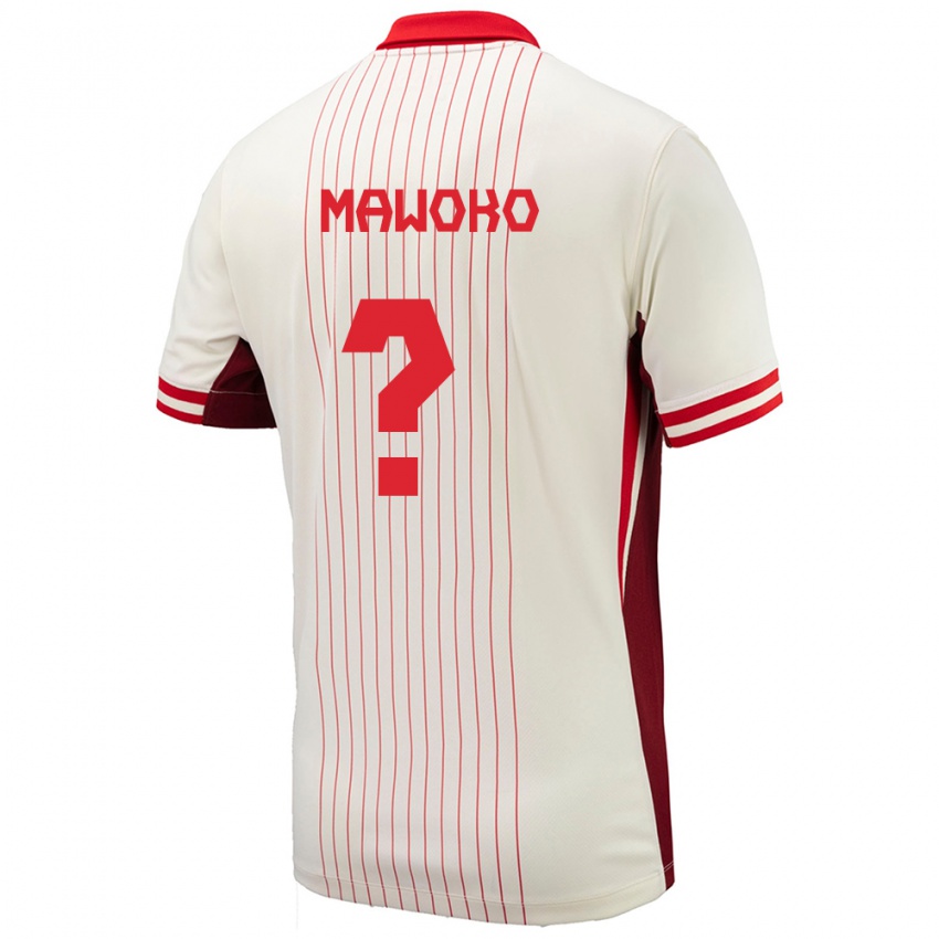 Hombre Camiseta Canadá Kundai Mawoko #0 Blanco 2ª Equipación 24-26 La Camisa Chile