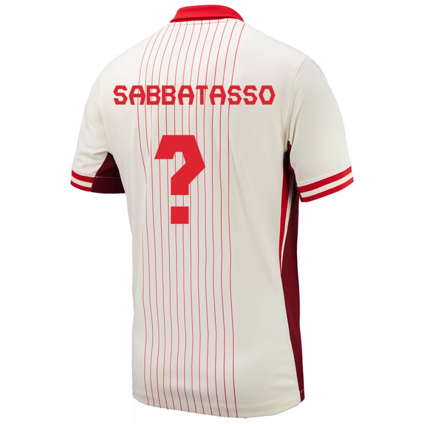 Hombre Camiseta Canadá Jeronimo Sabbatasso #0 Blanco 2ª Equipación 24-26 La Camisa Chile