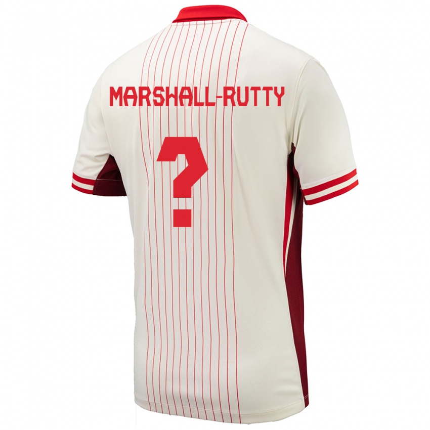 Hombre Camiseta Canadá Jahkeele Marshall Rutty #0 Blanco 2ª Equipación 24-26 La Camisa Chile