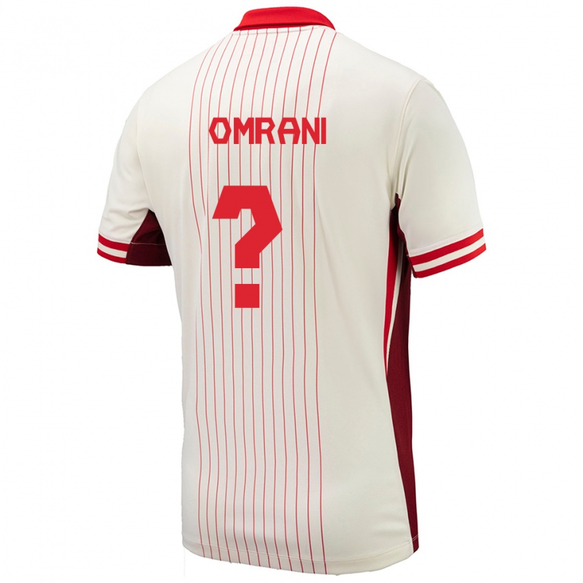 Hombre Camiseta Canadá Shyon Omrani #0 Blanco 2ª Equipación 24-26 La Camisa Chile