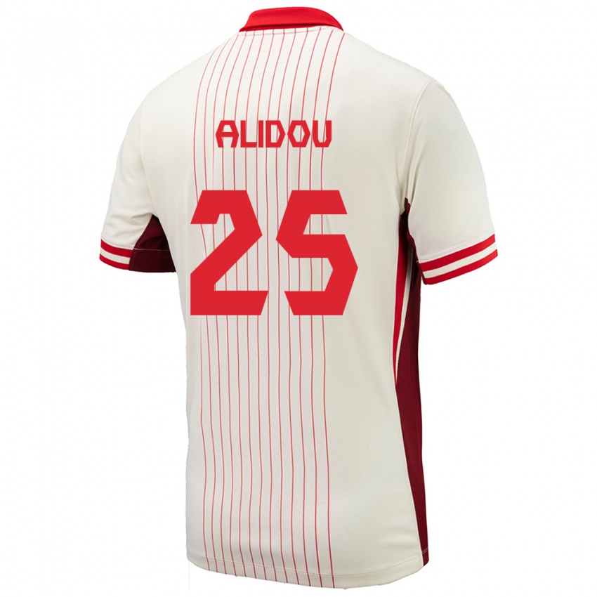 Hombre Camiseta Canadá Marie-Yasmine Alidou #25 Blanco 2ª Equipación 24-26 La Camisa Chile