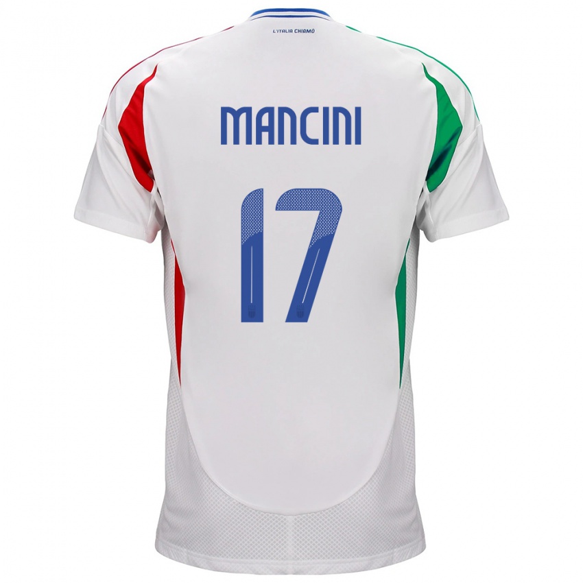 Hombre Camiseta Italia Gianluca Mancini #17 Blanco 2ª Equipación 24-26 La Camisa Chile