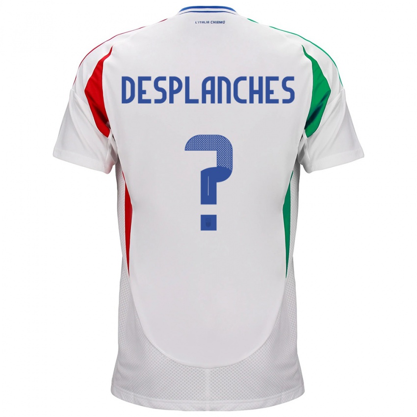 Hombre Camiseta Italia Sebastiano Desplanches #0 Blanco 2ª Equipación 24-26 La Camisa Chile