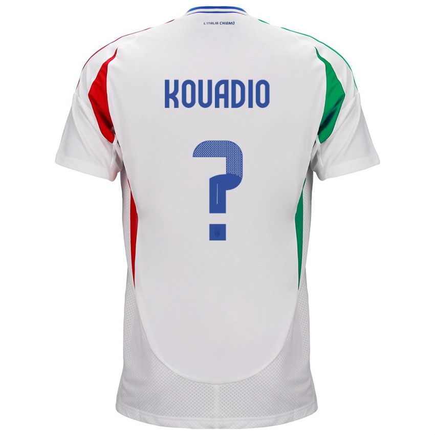 Hombre Camiseta Italia Eddy Kouadio #0 Blanco 2ª Equipación 24-26 La Camisa Chile