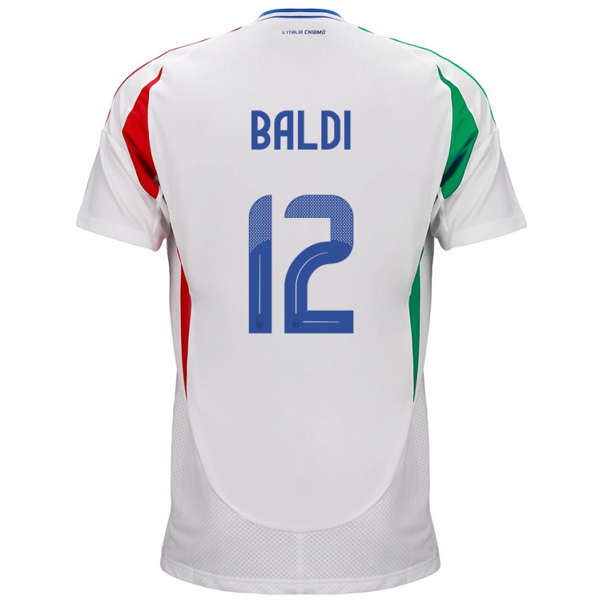 Hombre Camiseta Italia Rachele Baldi #12 Blanco 2ª Equipación 24-26 La Camisa Chile
