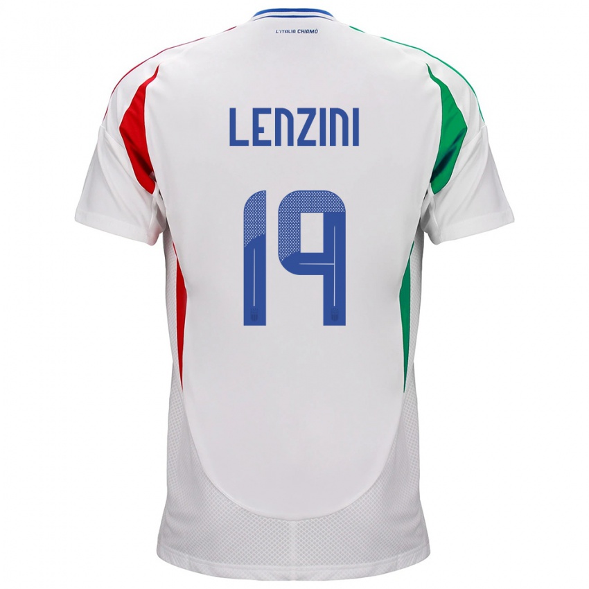 Hombre Camiseta Italia Martina Lenzini #19 Blanco 2ª Equipación 24-26 La Camisa Chile