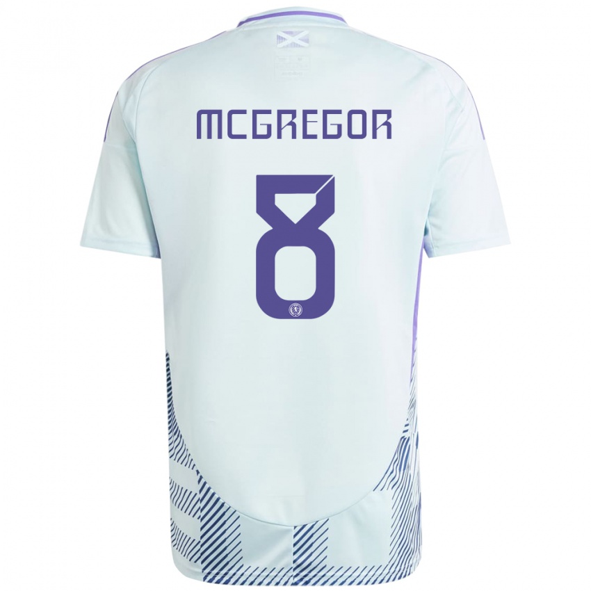 Hombre Camiseta Escocia Callum Mcgregor #8 Azul Menta Claro 2ª Equipación 24-26 La Camisa Chile