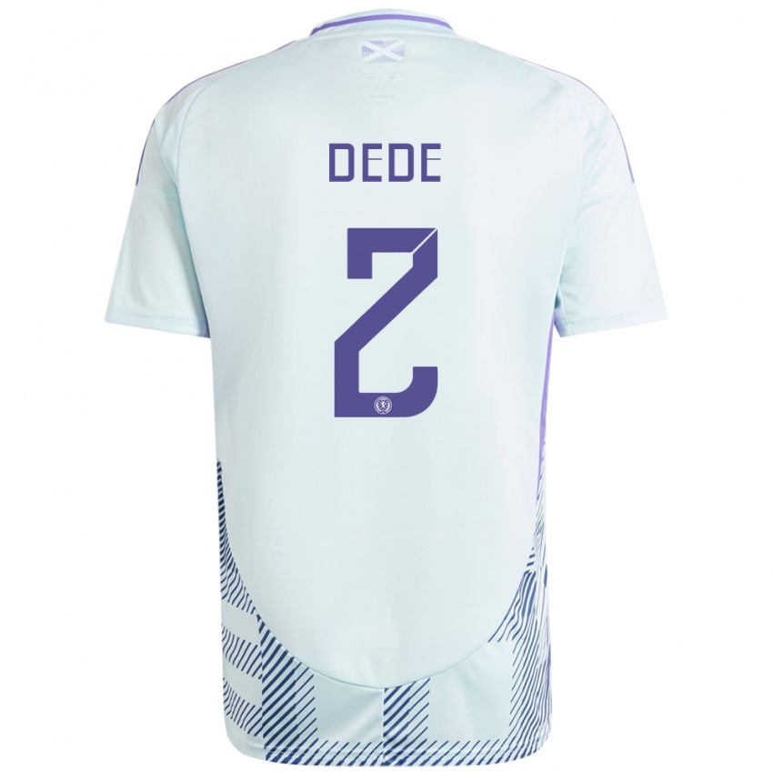 Hombre Camiseta Escocia Josh Dede #2 Azul Menta Claro 2ª Equipación 24-26 La Camisa Chile