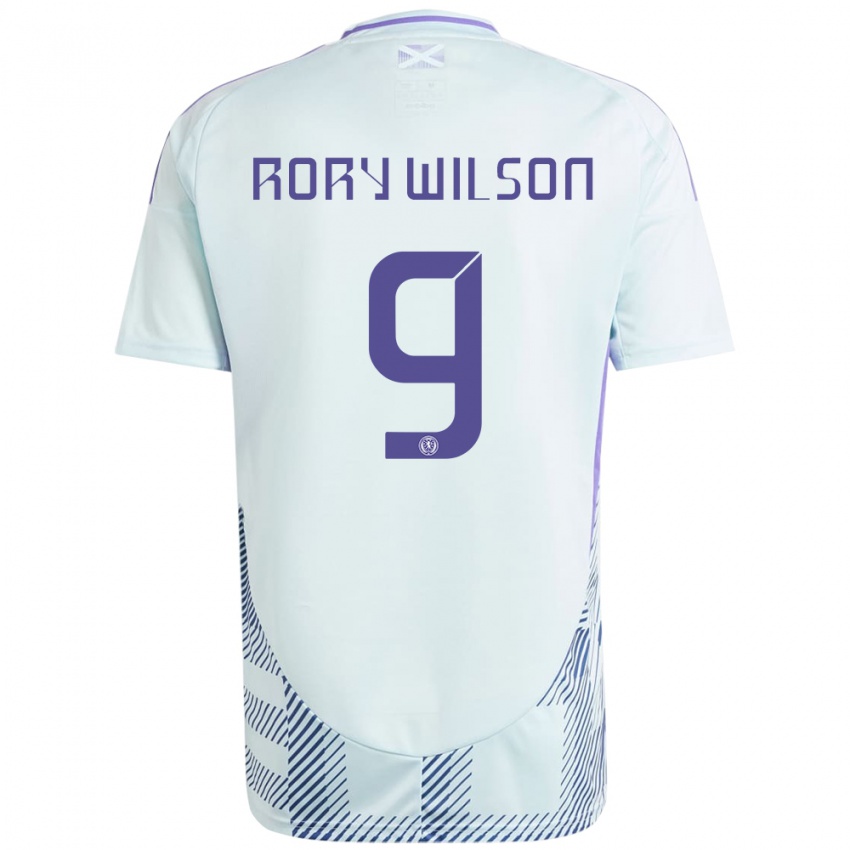 Hombre Camiseta Escocia Rory Wilson #9 Azul Menta Claro 2ª Equipación 24-26 La Camisa Chile