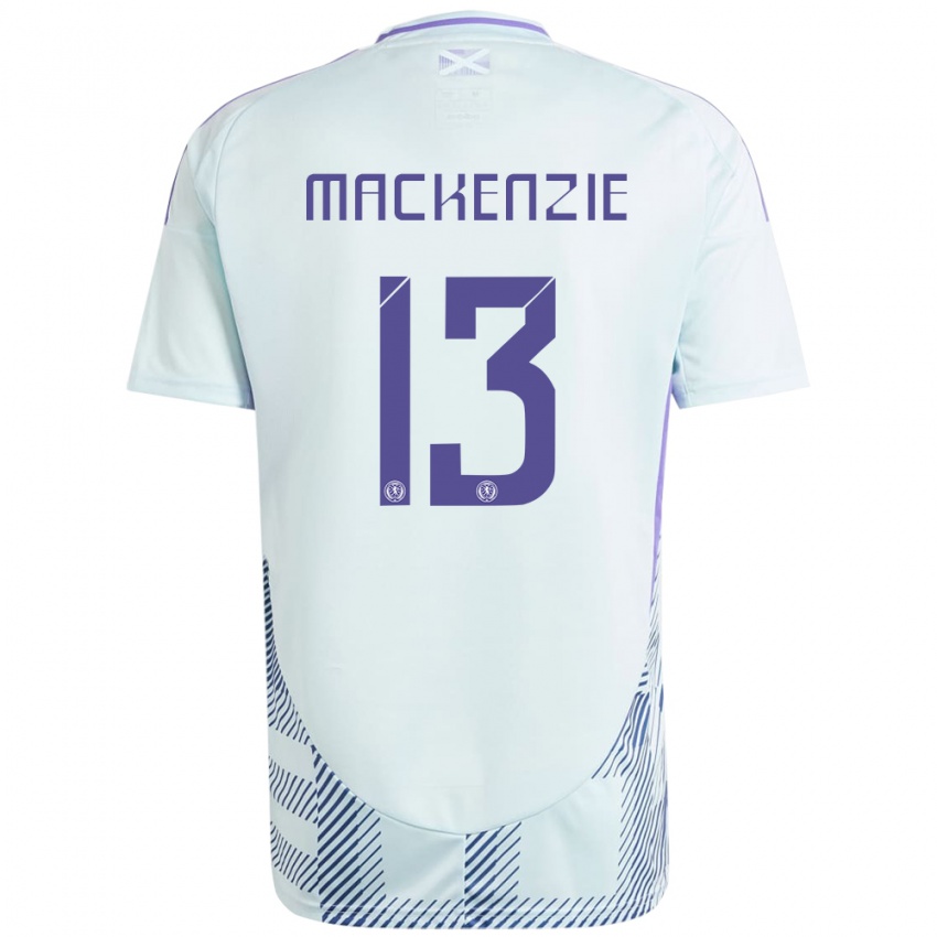 Hombre Camiseta Escocia Zander Mackenzie #13 Azul Menta Claro 2ª Equipación 24-26 La Camisa Chile