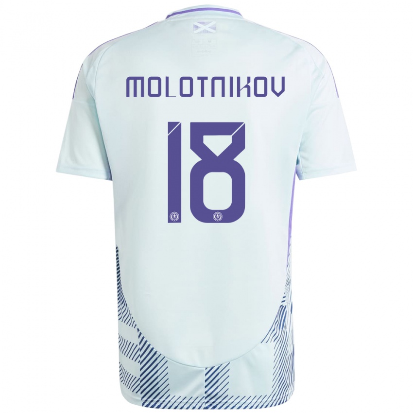 Hombre Camiseta Escocia Rudi Molotnikov #18 Azul Menta Claro 2ª Equipación 24-26 La Camisa Chile