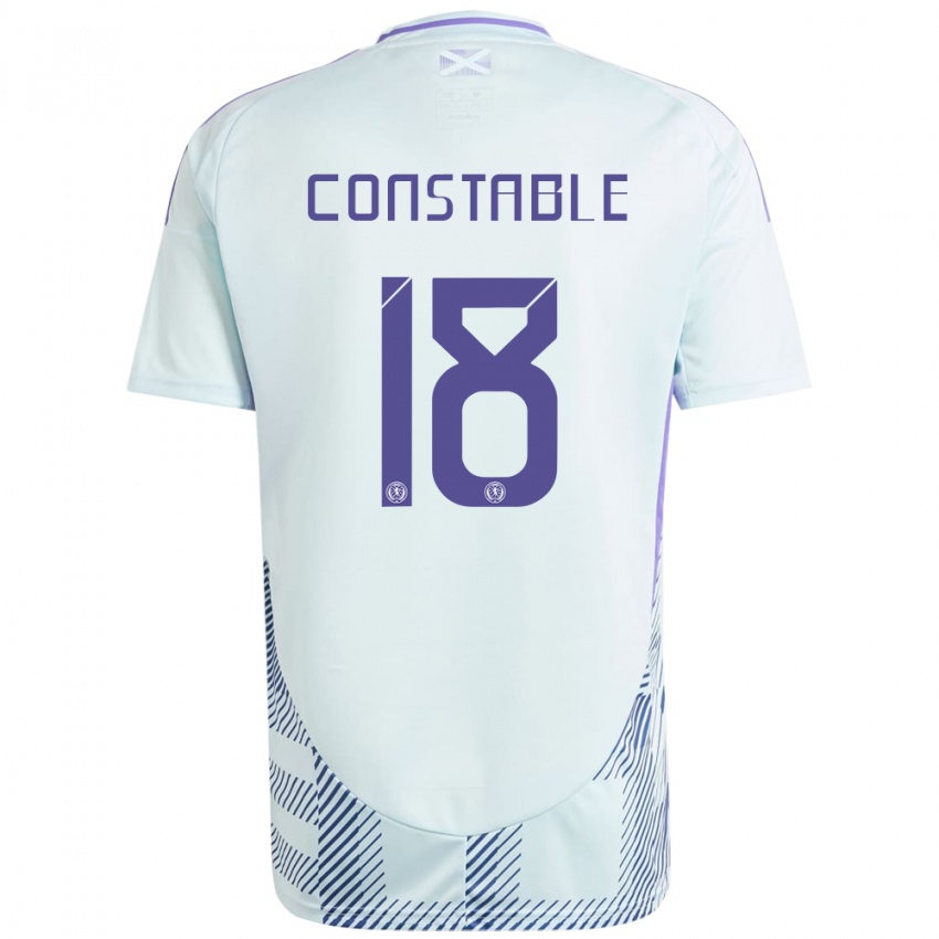 Hombre Camiseta Escocia Scott Constable #18 Azul Menta Claro 2ª Equipación 24-26 La Camisa Chile