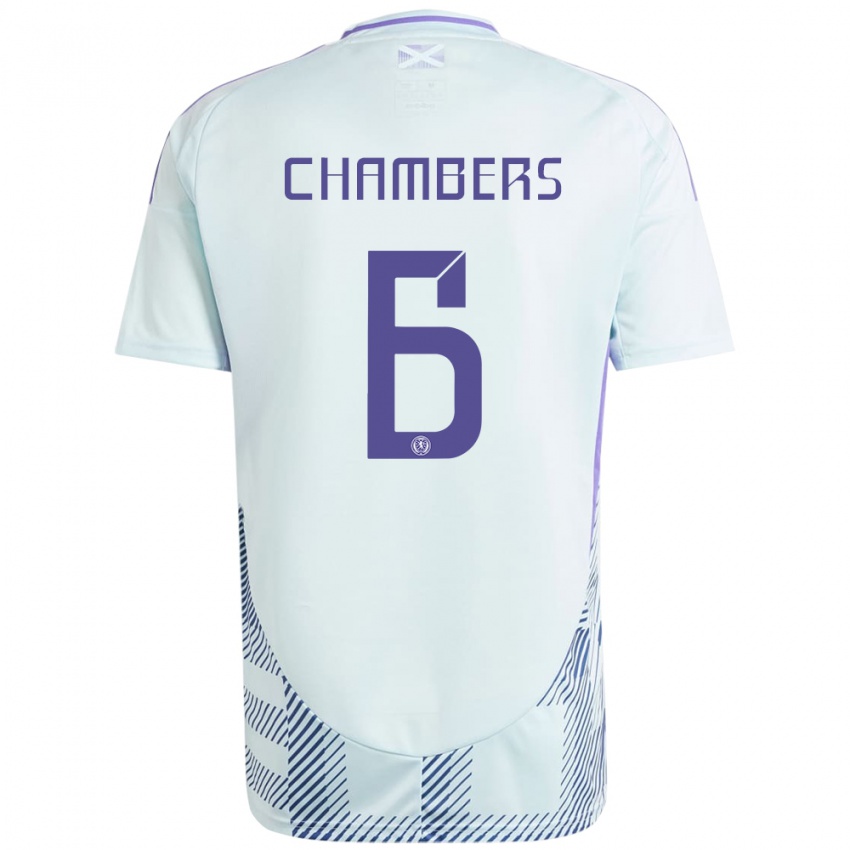 Hombre Camiseta Escocia Sam Chambers #6 Azul Menta Claro 2ª Equipación 24-26 La Camisa Chile