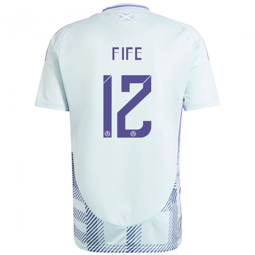 Hombre Camiseta Escocia Jenna Fife #12 Azul Menta Claro 2ª Equipación 24-26 La Camisa Chile