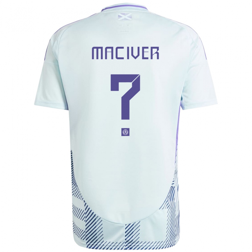 Hombre Camiseta Escocia Sandy Maciver #0 Azul Menta Claro 2ª Equipación 24-26 La Camisa Chile