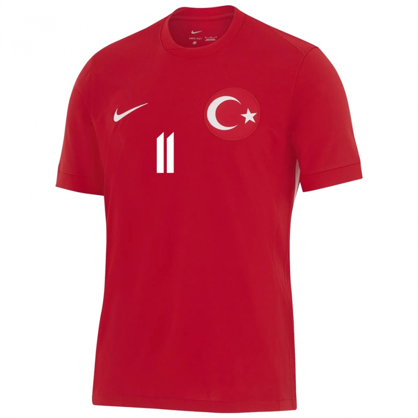 Hombre Camiseta Turquía Yağmur Uraz #11 Rojo 2ª Equipación 24-26 La Camisa Chile