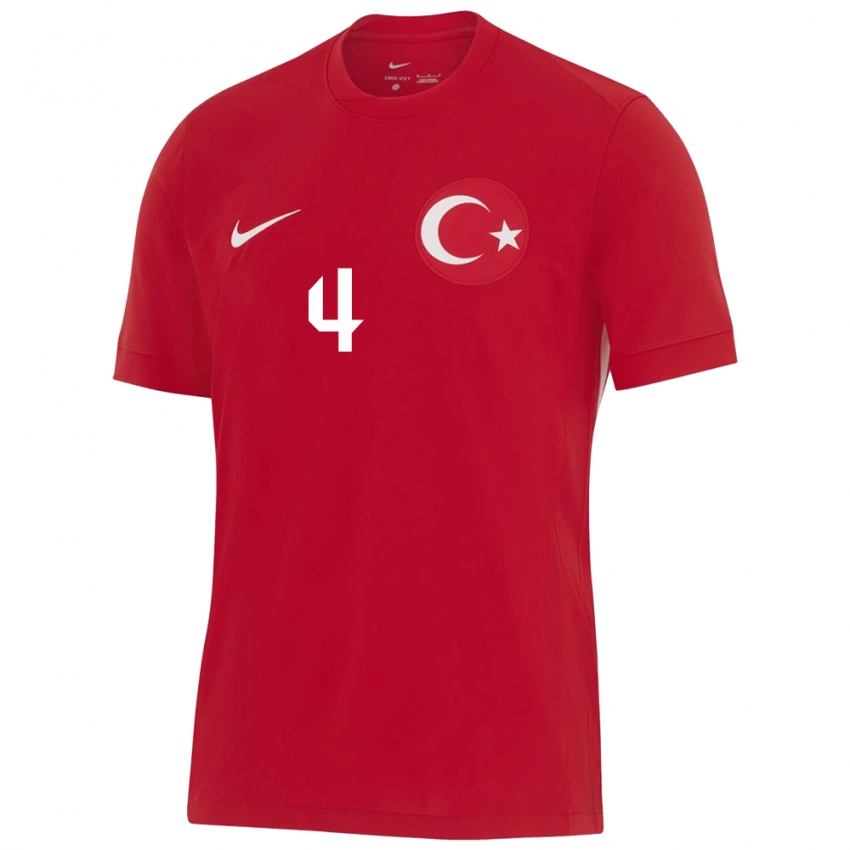 Hombre Camiseta Turquía Ece Tekmen #4 Rojo 2ª Equipación 24-26 La Camisa Chile