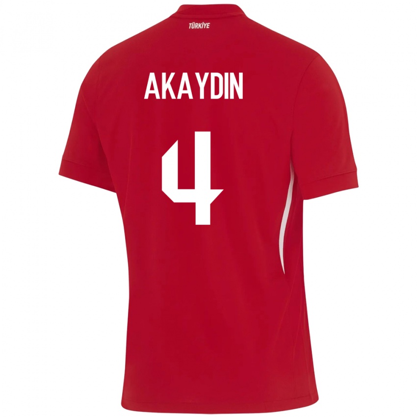 Hombre Camiseta Turquía Samet Akaydin #4 Rojo 2ª Equipación 24-26 La Camisa Chile