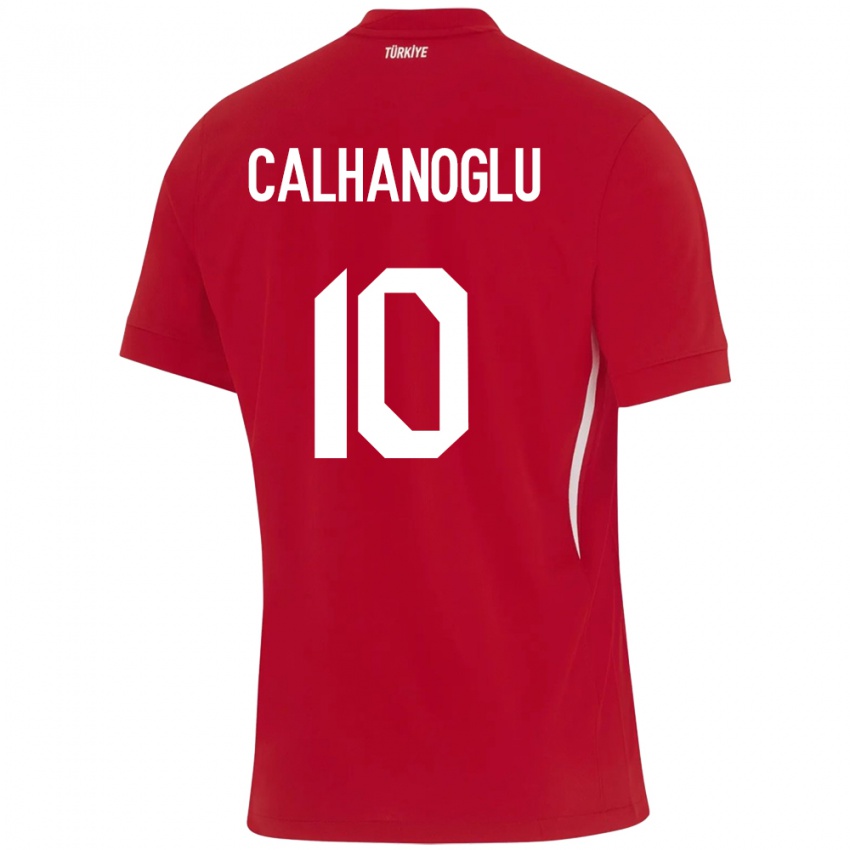 Hombre Camiseta Turquía Hakan Çalhanoğlu #10 Rojo 2ª Equipación 24-26 La Camisa Chile