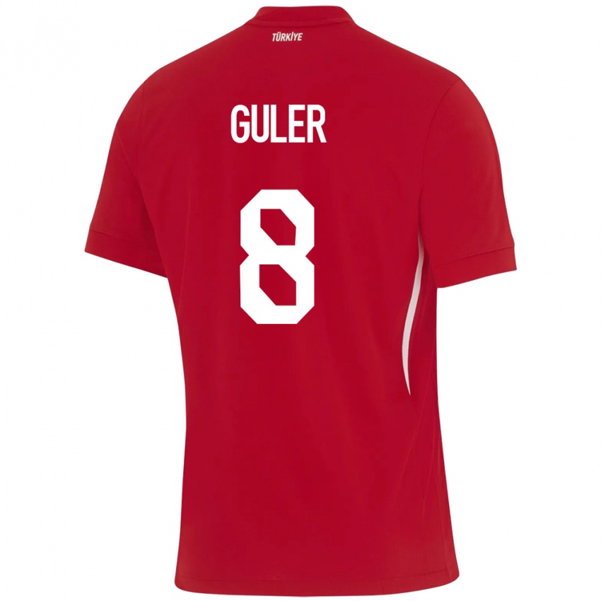Hombre Camiseta Turquía Arda Güler #8 Rojo 2ª Equipación 24-26 La Camisa Chile