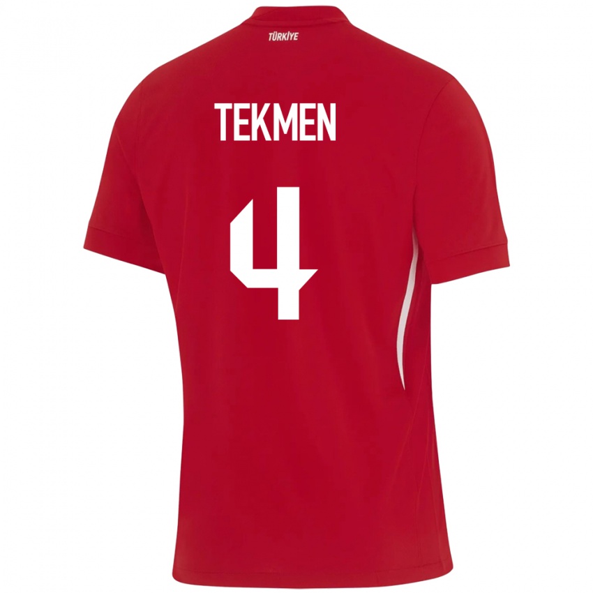 Hombre Camiseta Turquía Ece Tekmen #4 Rojo 2ª Equipación 24-26 La Camisa Chile