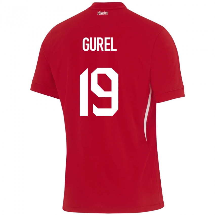 Hombre Camiseta Turquía Cansu Gürel #19 Rojo 2ª Equipación 24-26 La Camisa Chile