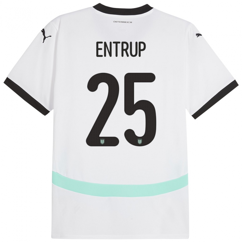 Hombre Camiseta Austria Maximilian Entrup #25 Blanco 2ª Equipación 24-26 La Camisa Chile