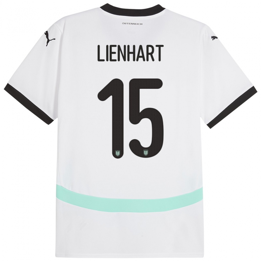 Hombre Camiseta Austria Philipp Lienhart #15 Blanco 2ª Equipación 24-26 La Camisa Chile