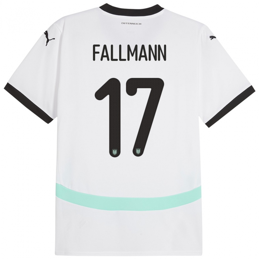 Hombre Camiseta Austria Pascal Fallmann #17 Blanco 2ª Equipación 24-26 La Camisa Chile