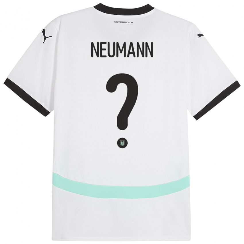 Hombre Camiseta Austria Moritz Neumann #0 Blanco 2ª Equipación 24-26 La Camisa Chile