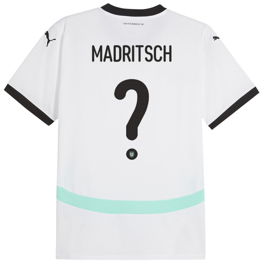 Hombre Camiseta Austria Diego Madritsch #0 Blanco 2ª Equipación 24-26 La Camisa Chile